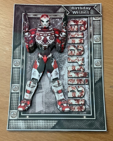 Guardian A5 card front with decoupage by Jennie Settle