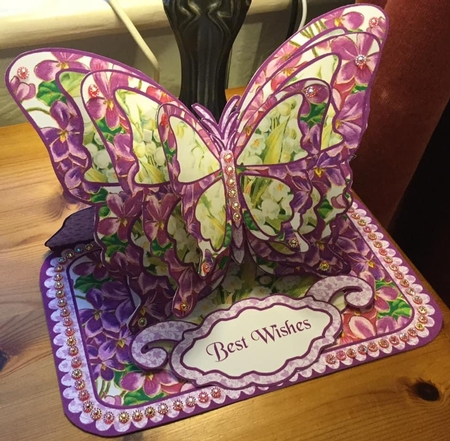 Butterfly easel Violets & Lily of the valley by Jennie Settle