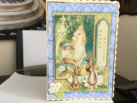 Vintage Ostara Spring Goddess & Flutist Pagan Card Making Kit by Jennie Settle