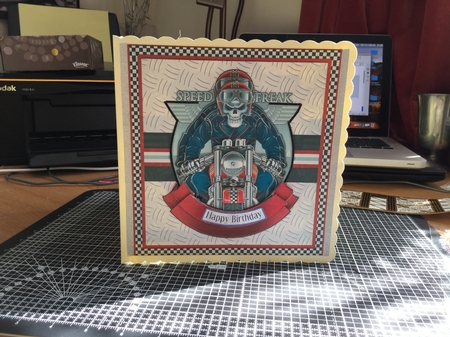 BIKER LIFE BEGINS AT Humorous 7.5 Decoupage Insert & Ages Mini Kit by Jennie Settle