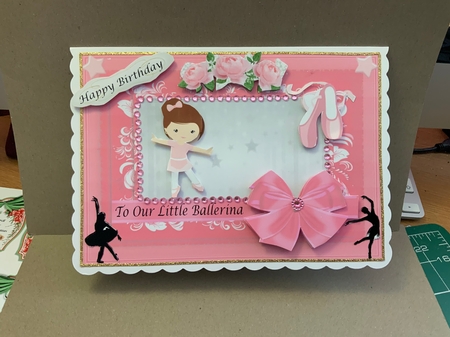 Little Ballerina in frame with bow by Jennie Settle