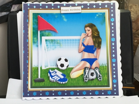 Sexy Football Decoupage Topper 3 by Jennie Settle