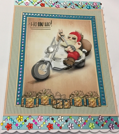 Santa on his Harley by Jennie Settle