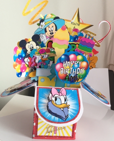 MICKEY MINNIE DISNEY BIRTHDAY PARTY 3D POP UP BOX CARD by Jennie Settle