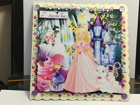 Princess Cup Cake and Friends Topper with Decoupage by Jennie Settle