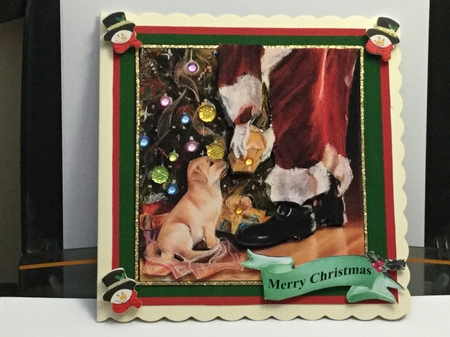 Labrador and Santa by Jennie Settle