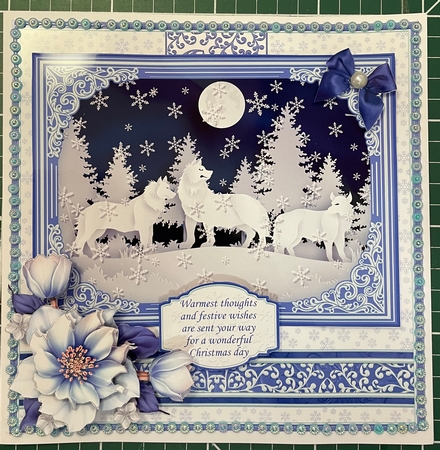 WINTER FOREST WOLVES Christmas or BIRTHDAY 7.8 Quick Layer Card or Decoupage Mini Kit by Jennie Settle
