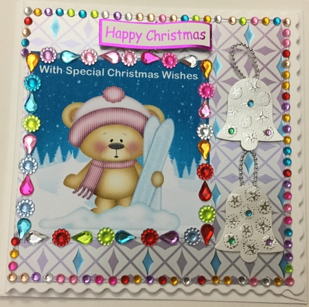 Winter teddies Christmas card toppers. Set of 6 by Jennie Settle