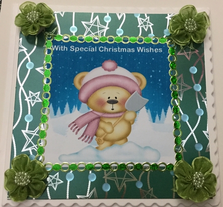 Winter teddies Christmas card toppers. Set of 6 by Jennie Settle