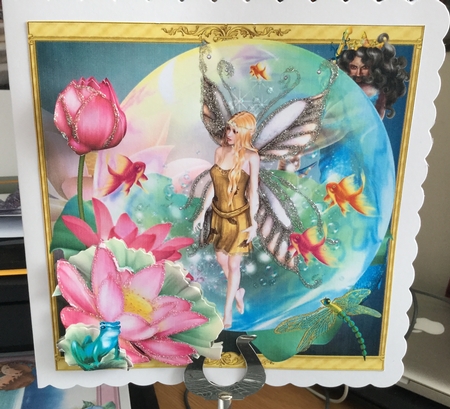 Poseidon and the Golden Fae Topper with Decoupage by Jennie Settle