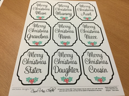 3D Christmas Greetings Sentiment Sheet by Jennie Settle