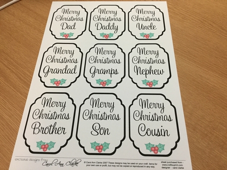 3D Christmas Greetings Sentiment Sheet by Jennie Settle