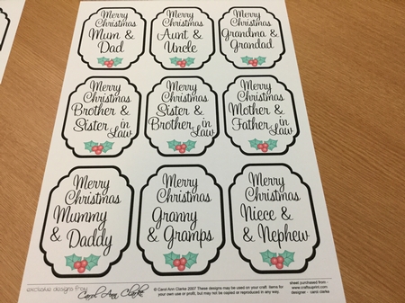 3D Christmas Greetings Sentiment Sheet by Jennie Settle