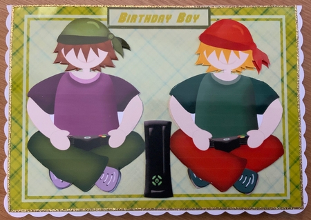 Mad Hatters - Xbox Buddies Card Front and Decoupage by Jennie Settle