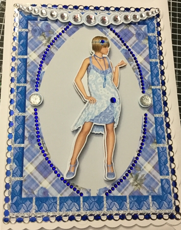 Charleston Flapper in blue frame by Jennie Settle