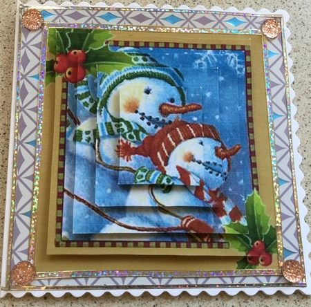 Lovely folklore snowmen having fun pyramids by Jennie Settle