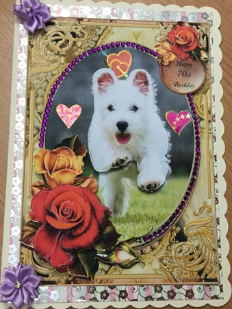 Westie For 70th Birthday mini kit by Jennie Settle