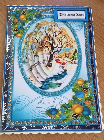 Lovely Cottage in the country with snow oval pyramids A5 by Jennie Settle