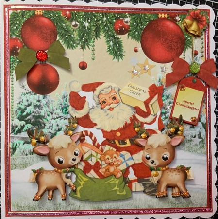 Santa & reindeers card mini kit & decoupage by Jennie Settle