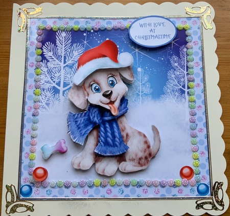CHRISTMAS PUPPY 6X6 by Jennie Settle