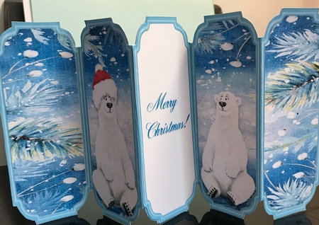 Christmas Polar Bears - Slim Five Fold Concertina Card by Jennie Settle