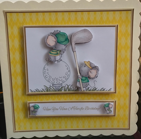 Golf Topper - Hope You Have A Teerific Birthday! (Yellow/Green) by Jennie Settle