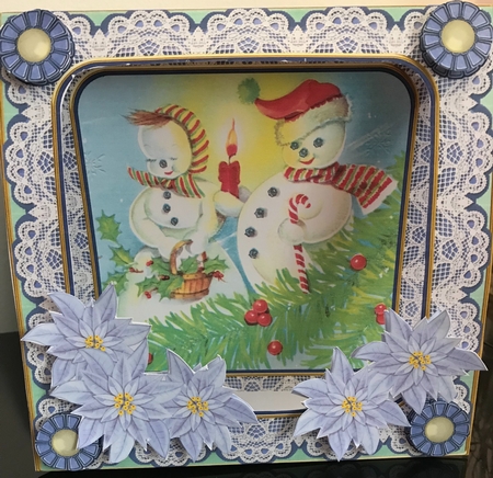 Snow Couple Vintage 7inch Tent Card Mini Kit by Jennie Settle