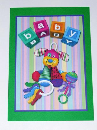 Baby Blocks Quick Card with Decoupage by Jennie Le Guen