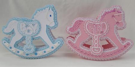 Baby Rocking Horse Layered Card by Jennie Le Guen