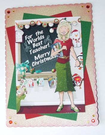 Christmas Thank You Teacher Female. by Jennie Le Guen