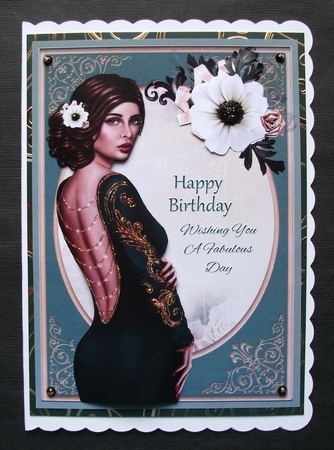 A5 Lady in Green Dress by Jennifer (Jaye) Smith-Kirk