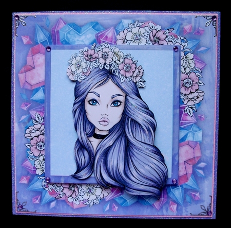 Grunge Girl With Purple Hair 8x8 Mini Kit by Jennifer (Jaye) Smith-Kirk