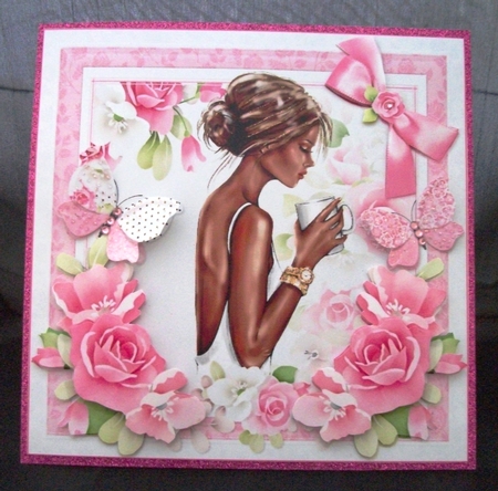 8x8 Shabby chic roses with beautiful lady ethnic mini kit by Jennifer (Jaye) Smith-Kirk