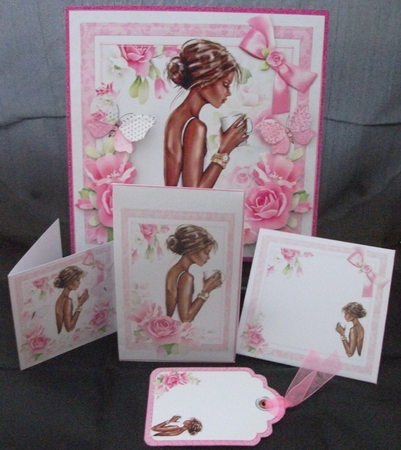 8x8 Shabby chic roses with beautiful lady ethnic mini kit by Jennifer (Jaye) Smith-Kirk