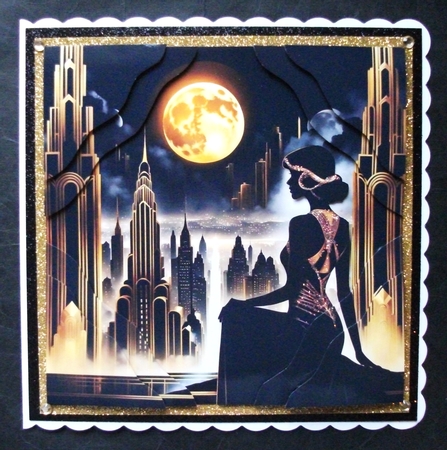 Beautiful Art Deco Lady (16) 7x7 Card Kit. Matching Box, Gift Bauble,Tag by Jennifer (Jaye) Smith-Kirk