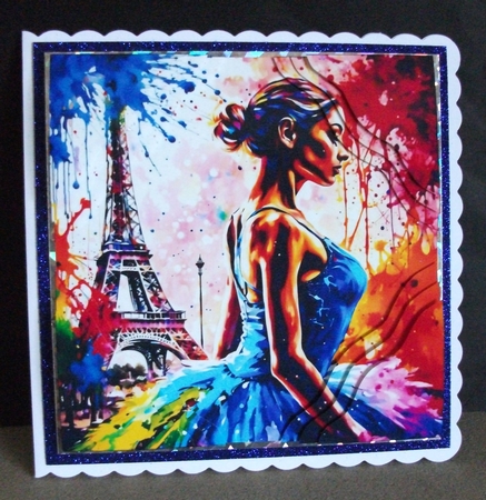 Splatter Art: Eiffel And The Beauty 7x7 Card Kit. Matching Box, Gift Bauble,Tag by Jennifer (Jaye) Smith-Kirk