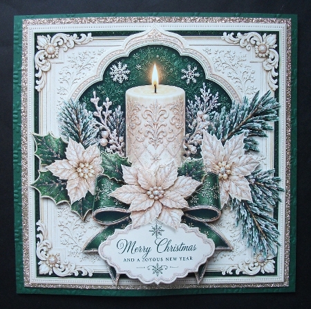 Candle Poinsettia DarkGreen by Jennifer (Jaye) Smith-Kirk