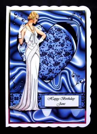 Subtle Vintage Lady on Satin by Jennifer (Jaye) Smith-Kirk