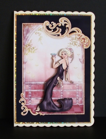 Art Deco Lady with Drink Topper & Decoupage by Jennifer (Jaye) Smith-Kirk
