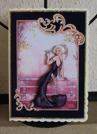 Art Deco Lady with Drink Topper & Decoupage by Jennifer (Jaye) Smith-Kirk