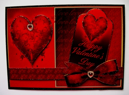Dark Red Valentine's Day Greeting Card by Jennifer (Jaye) Smith-Kirk