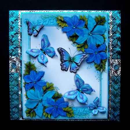 Gorgeous Flowers and Flutters Card Front by Jennifer (Jaye) Smith-Kirk