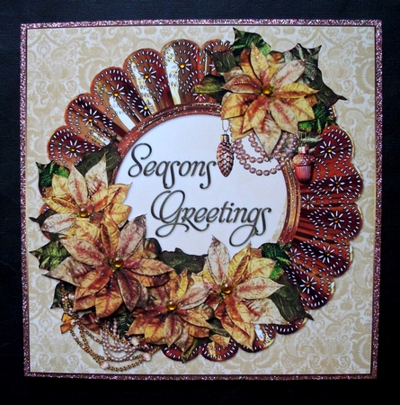 8x8 Gold Christmas Flowers by Jennifer (Jaye) Smith-Kirk