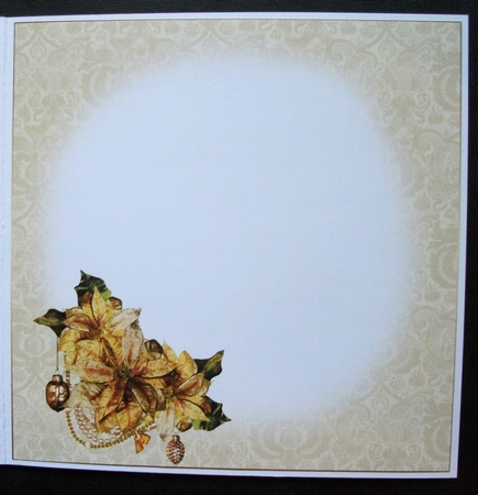 8x8 Gold Christmas Flowers Insert Plate by Jennifer (Jaye) Smith-Kirk