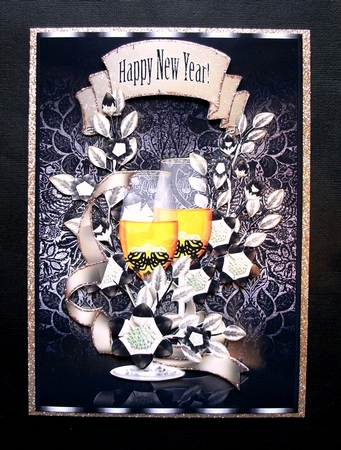 Stylish New Year Greeting Card Front by Jennifer (Jaye) Smith-Kirk