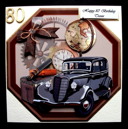 8x8 Octagon Shaped Vintage Traveler by Jennifer (Jaye) Smith-Kirk
