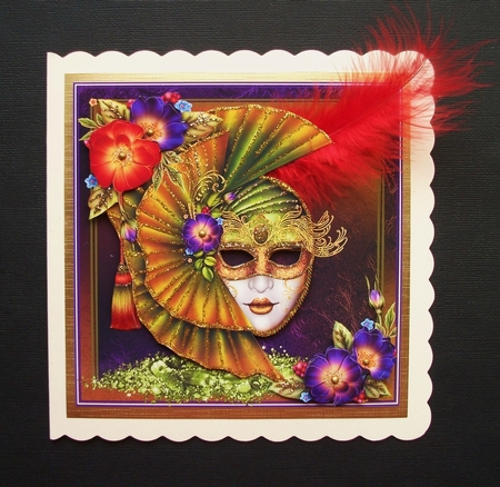 Beautiful Masquerade in Golds and Purple by Jennifer (Jaye) Smith-Kirk
