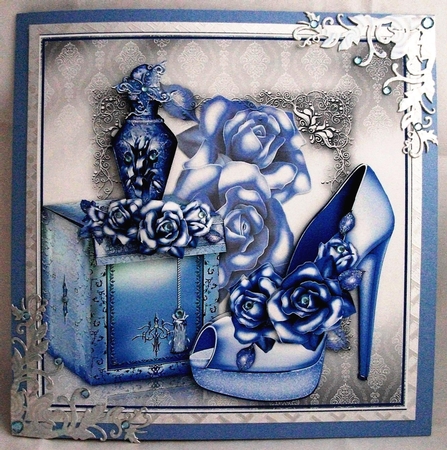 The Gift Box in Blue Card Topper by Jennifer (Jaye) Smith-Kirk