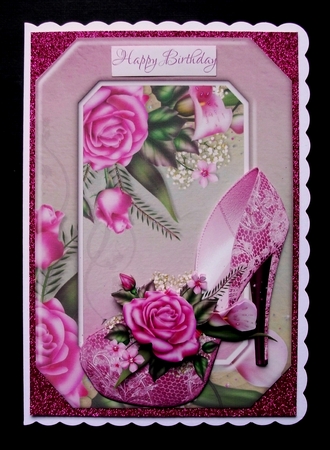 A5 Shaped Card with Flowers Shoe Mini Kit by Jennifer (Jaye) Smith-Kirk