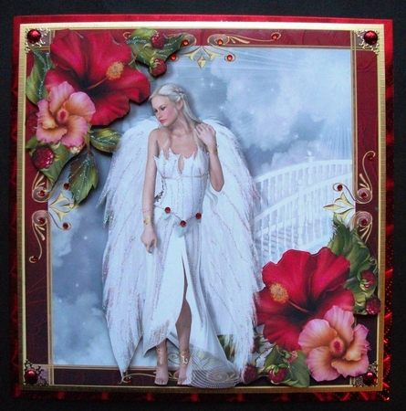 Hibiscus Angel Large Square Topper by Jennifer (Jaye) Smith-Kirk